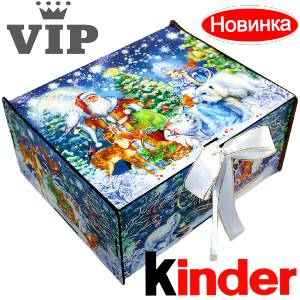 Сладкий подарок на Новый Год в картонной упаковке весом 1200 грамм по цене 2223 руб в Донецке